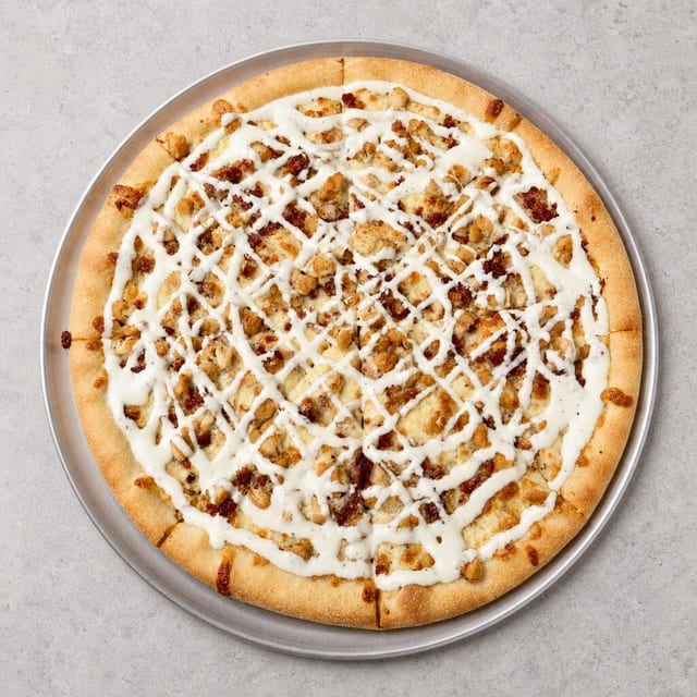 Chicken Bacon Ranch (White) Pizza.